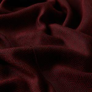 Burgundy Chengel Wool Scarf - Thumbnail