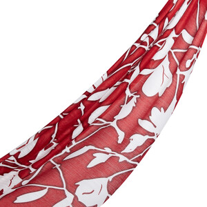 Burgundy Contour Print Scarf - Thumbnail