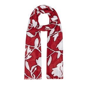 Burgundy Contour Print Scarf - Thumbnail