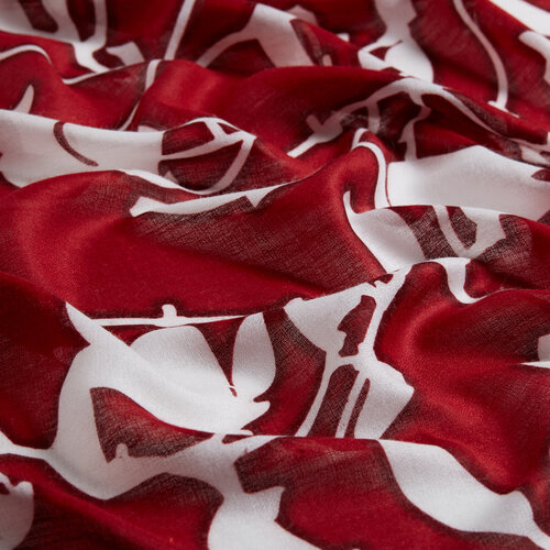 Burgundy Contour Print Scarf