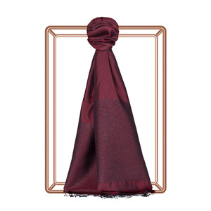 Burgundy Duchess Lurex Silk Scarf - Thumbnail