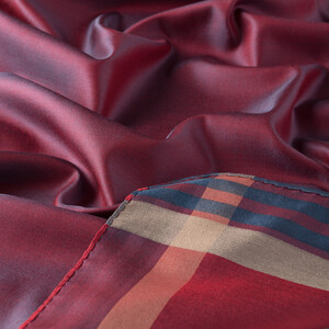 Burgundy Frame Silk Scarf - Thumbnail