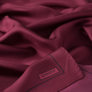 ipekevi - Burgundy Frame Silk Twill Scarf (1)