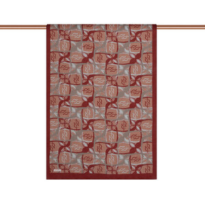 Burgundy Grey Mono Loop Tencel Scarf - Thumbnail