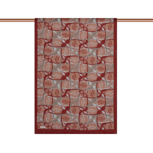 Burgundy Grey Mono Loop Tencel Scarf 