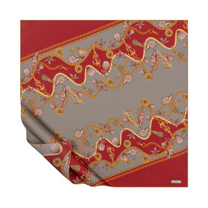 ipekevi - Burgundy Gulf Twill Silk Scarf