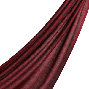 Burgundy Houndstooth Patterned Scarf - Thumbnail