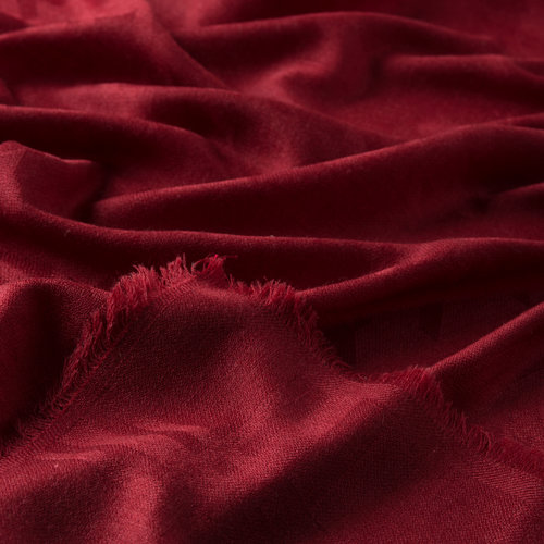 Burgundy Houndstooth Print Wool Silk Scarf