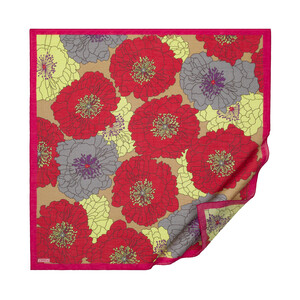 Burgundy Hydrangea Print Tencel Scarf - Thumbnail