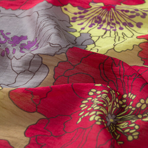 Burgundy Hydrangea Print Tencel Scarf
