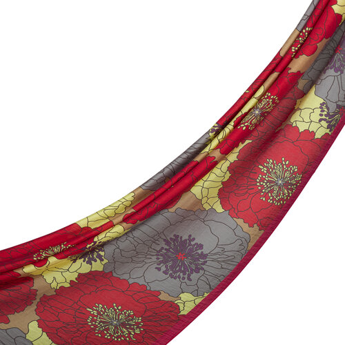 Burgundy Hydrangea Print Tencel Scarf