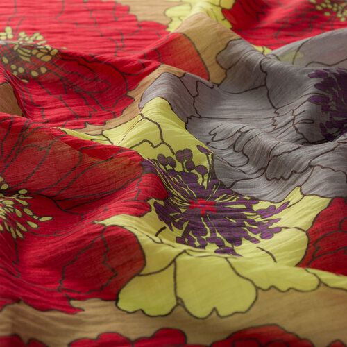 Burgundy Hydrangea Print Tencel Scarf