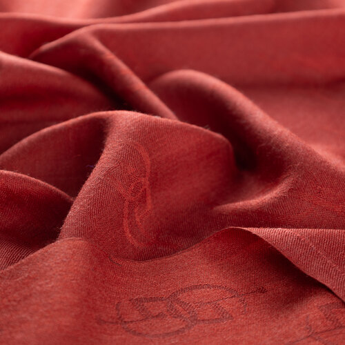 Burgundy IE Monogram Wool Silk Scarf