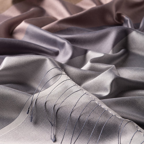 Burgundy Kushak Striped Silk Scarf