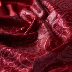 Burgundy Lurex Spiral Silk Scarf - Thumbnail