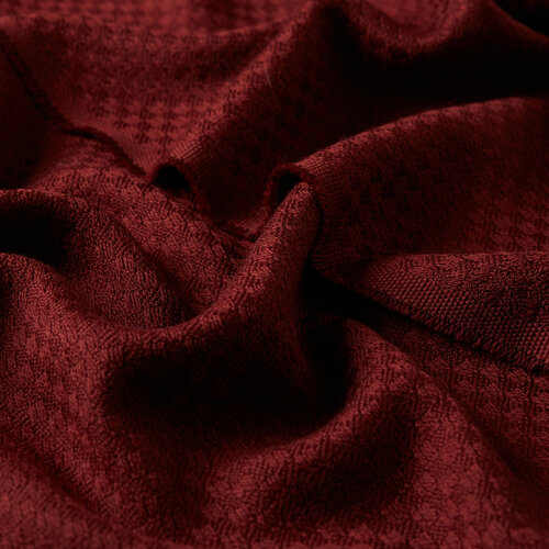 Burgundy Mini Checkerboard Wool Scarf