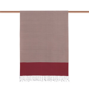 Burgundy Misty Lilac Reversible Silk Scarf - Thumbnail