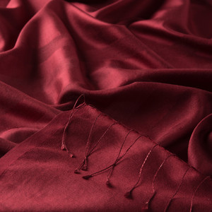 ipekevi - Burgundy Mono Striped Silk Scarf (1)