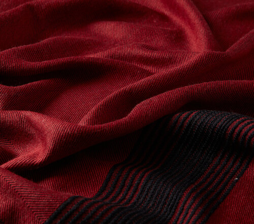 Burgundy Multi Stripe Wool Silk Scarf