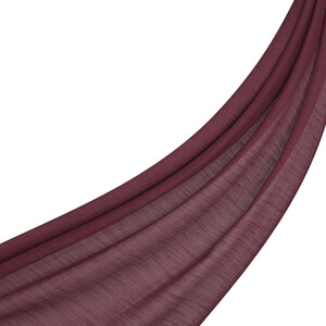 Burgundy Plain Cotton Silk Scarf - Thumbnail