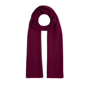 ipekevi - Burgundy Plain Cotton Silk Scarf (1)