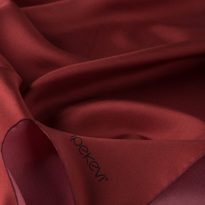 ipekevi - Burgundy Plain Silk Twill Scarf (1)