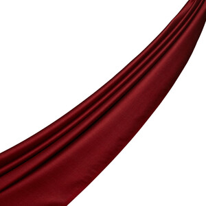 Burgundy Plain Wool Silk Scarf - Thumbnail