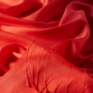 Burgundy Red Gradient Silk Scarf - Thumbnail