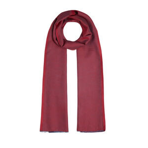 Burgundy Reversible Cotton Silk Scarf - Thumbnail