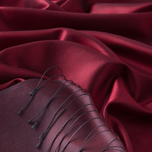 Burgundy Reversible Silk Scarf - Thumbnail