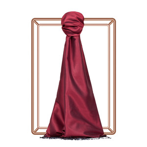 Burgundy Reversible Silk Scarf - Thumbnail