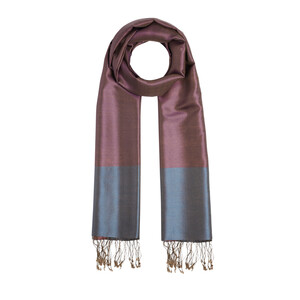 Burgundy Reversible Silk Scarf - Thumbnail
