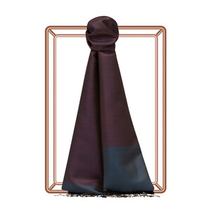 Burgundy Reversible Silk Scarf - Thumbnail