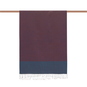 Burgundy Reversible Silk Scarf - Thumbnail