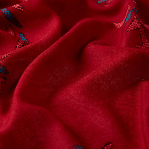 Burgundy Sadberk Woven Wool Silk Scarf