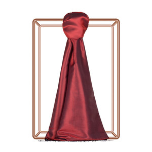 Burgundy Shantung Silk Scarf - Thumbnail