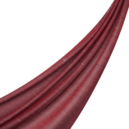 Burgundy Shantung Wool Silk Scarf