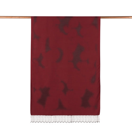 Burgundy Spray Paint Print Silk Scarf