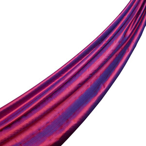 Burgundy Stripe Patterned Silk Shawl - Thumbnail
