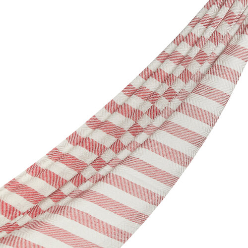 Burgundy Striped Linen Cotton Scarf