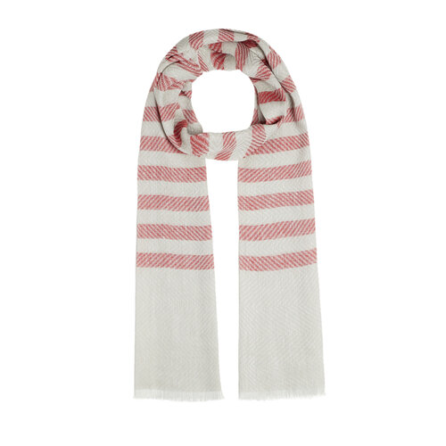 Burgundy Striped Linen Cotton Scarf