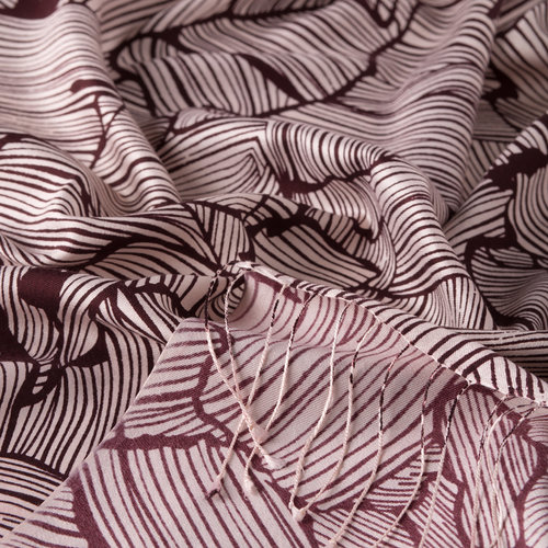 Burgundy Tree Bark Print Silk Scarf