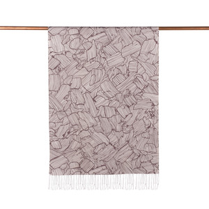 ipekevi - Burgundy Tree Bark Print Silk Scarf (1)