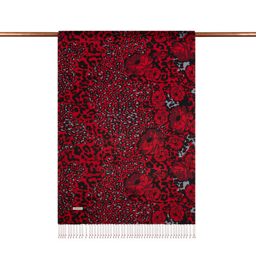 Burgundy Wild Rose Print Silk Scarf