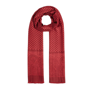 Burgundy Wool Silk Scarf - Thumbnail