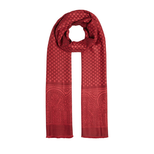 Burgundy Wool Silk Scarf