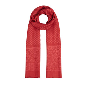 Burgundy Wool Silk Scarf - Thumbnail