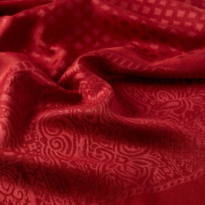 Burgundy Wool Silk Scarf - Thumbnail