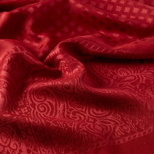 Burgundy Wool Silk Scarf