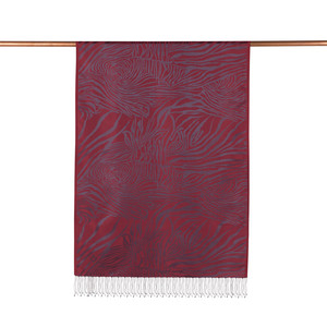 ipekevi - Burgundy Zebra Jacquard Silk Scarf (1)